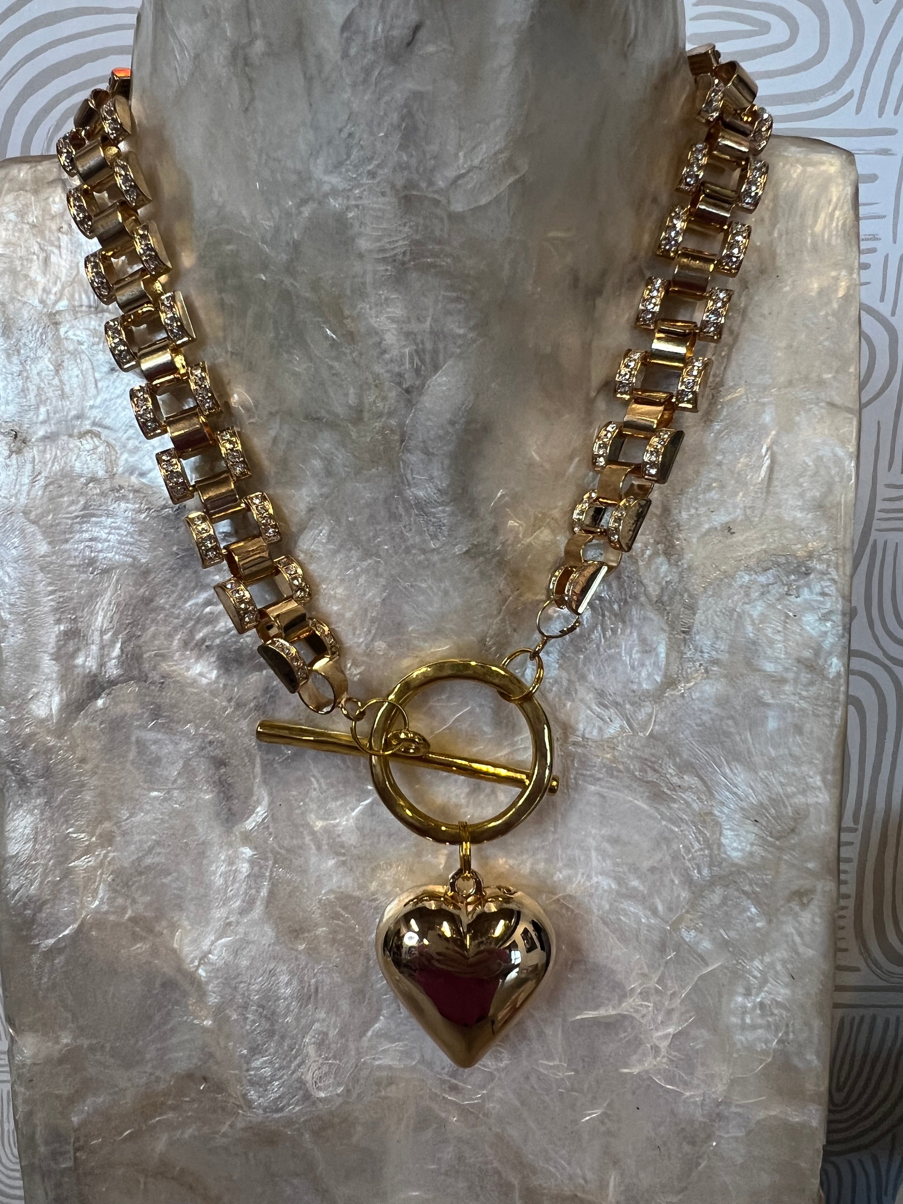 JEWELRY SALE Bling Chain Heart Necklace on Simply Obsessed