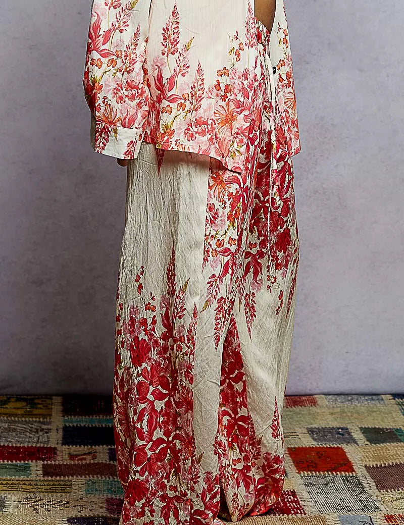 POL Floral Printed Woven Wide Leg Drawstring Pants on Simply Obsessed