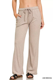 ZENANA Ribbed Drawstring Lounge Pants on Simply Obsessed
