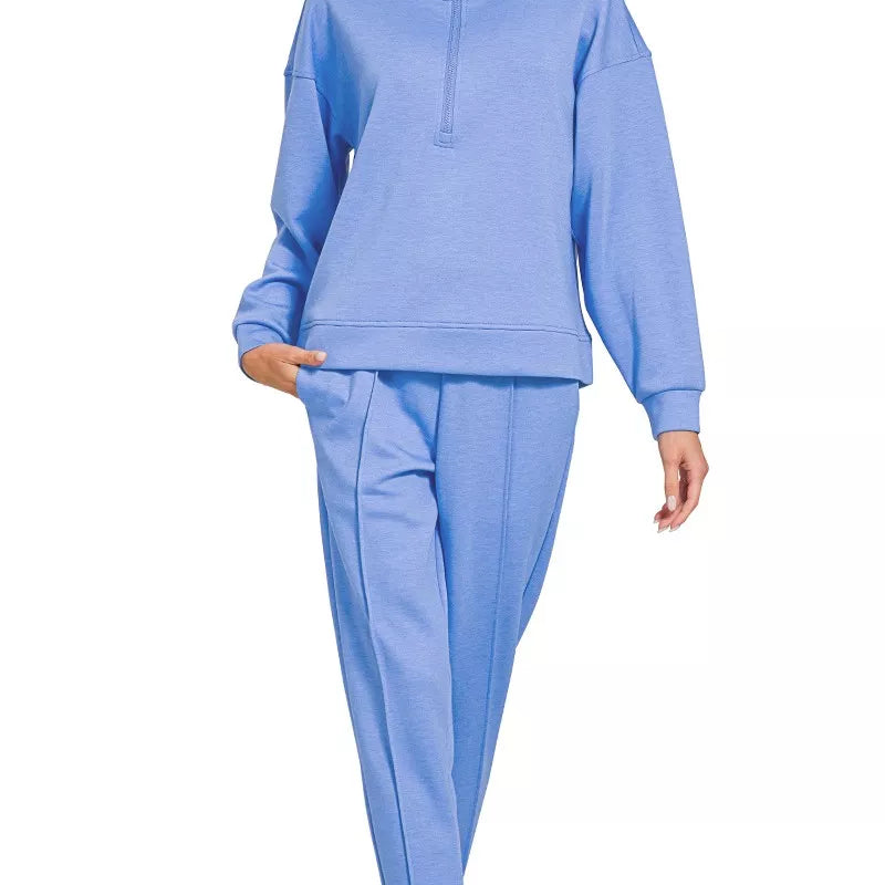 Zenana Scuba Half Zip Pullover and Jogger Set on Simply Obsessed