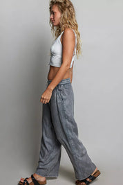 POL Tassel Drawstring Embroidered Wide Leg Woven Pants **FALL DEBUT SALE** on Simply Obsessed