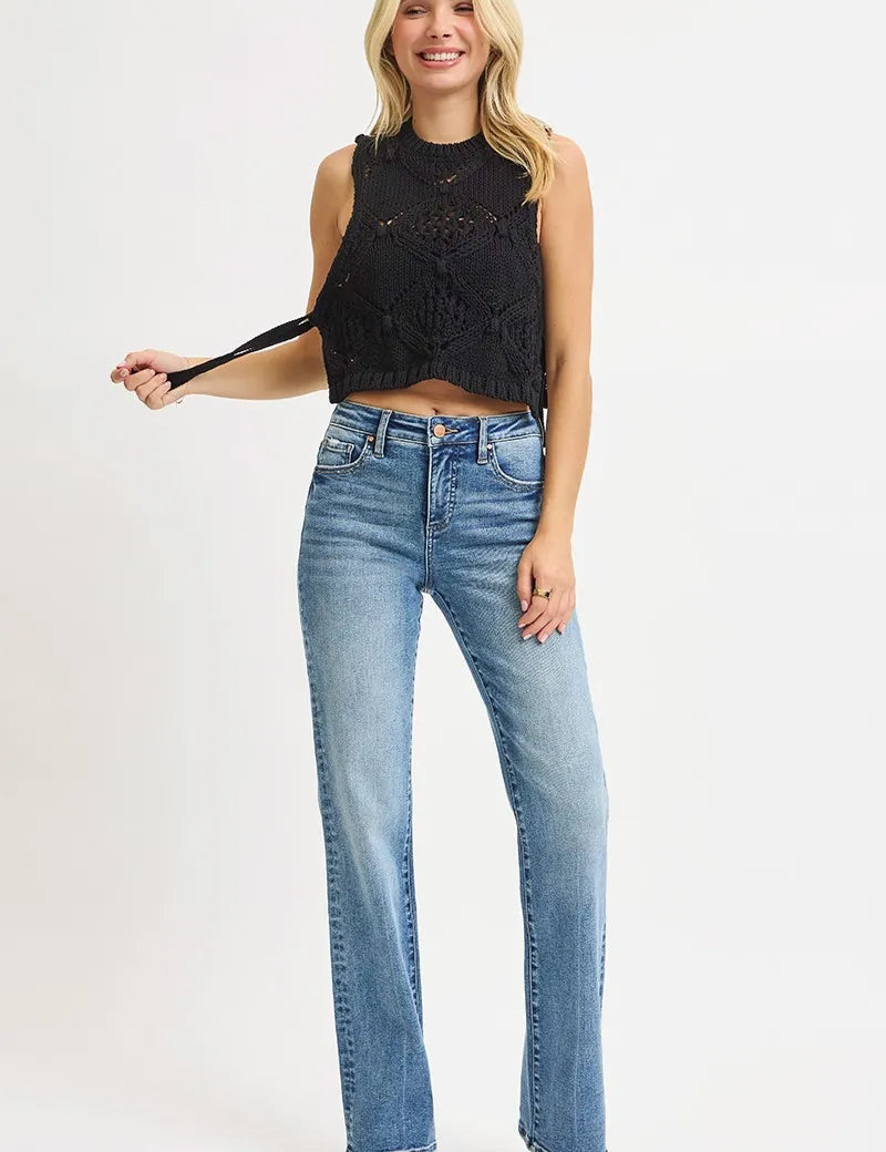 RISEN Full Size Tummy Control High Rise Straight Jeans Plus Size on Simply Obsessed