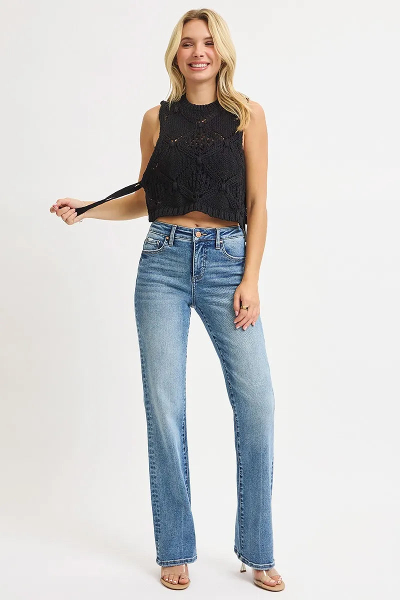 RISEN Full Size Tummy Control High Rise Straight Jeans Plus Size on Simply Obsessed