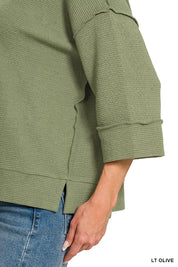 ZENANA Double Knit 3/4 Sleeve Top on Simply Obsessed