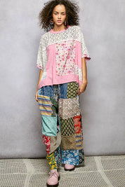 POL Floral Patchwork Lace Accent Blouse on Simply Obsessed