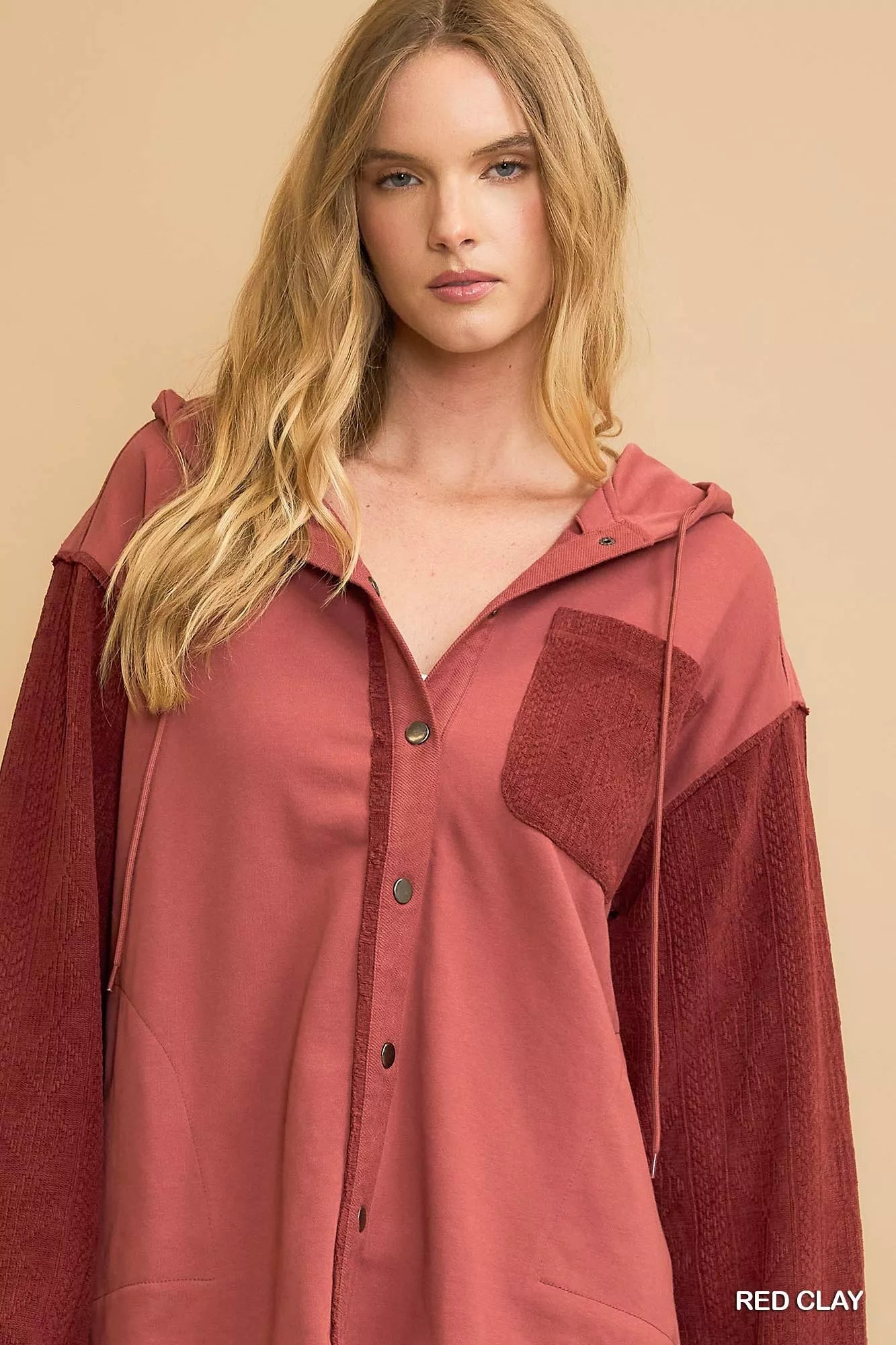 Umgee Washed French Terry Shacket on Simply Obsessed