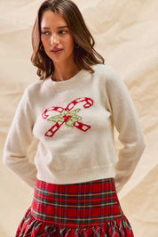 SO ME Christmas Candy Cone Cropped Sweater on Simply Obsessed
