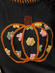 SO ME Pumpkin Floral Embroidered Thanksgiving Sweater on Simply Obsessed