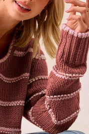 BIBI Striped Long Sleeve Sweater on Simply Obsessed