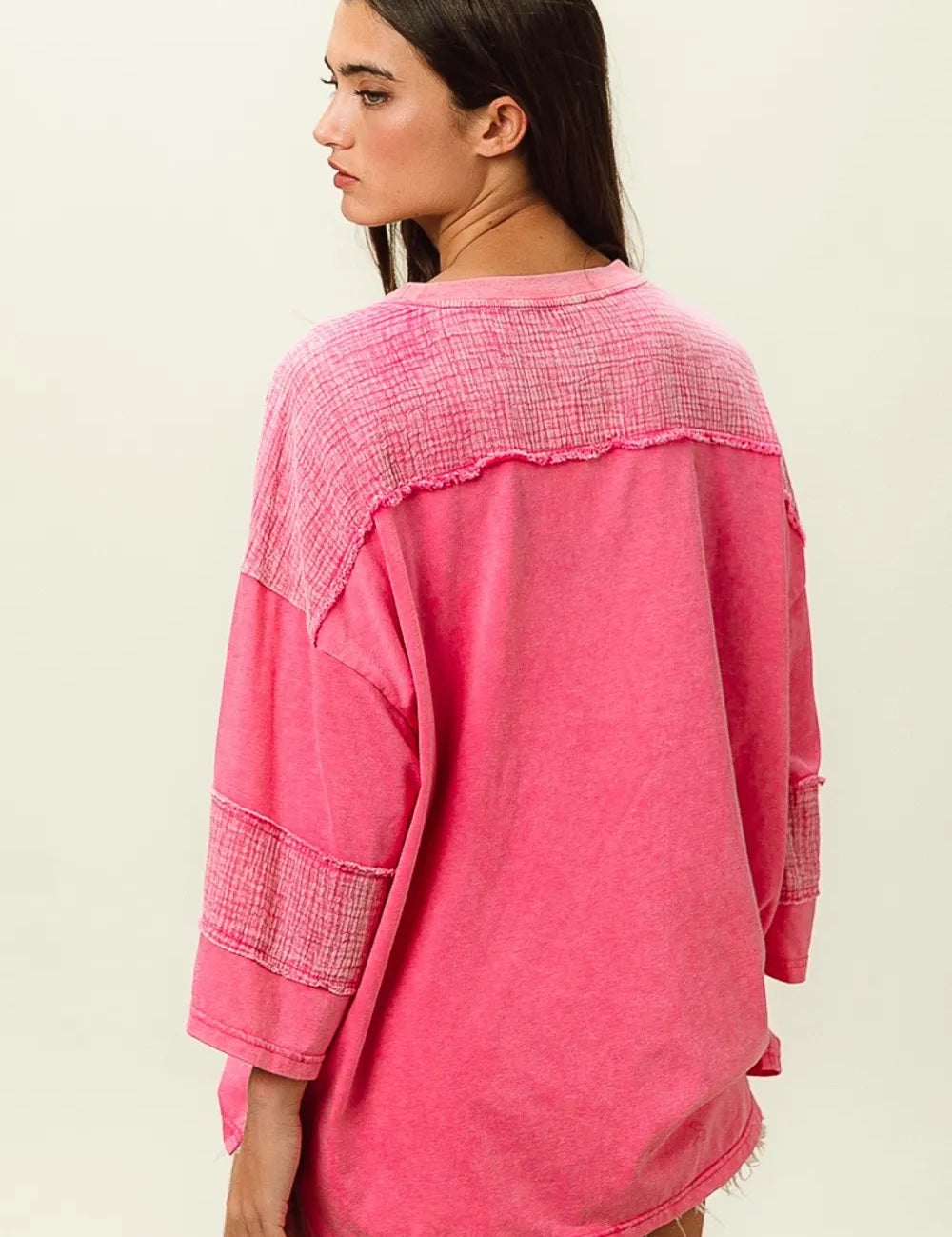 BIBI High-Low Washed Knit Shirt on Simply Obsessed