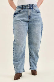 JUDY BLUE Full Size High Waist Marlow Arc Leg Jeans with Double Waistband Plus Size on Simply Obsessed