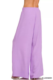 ZENANA Woven Airflow Twisted Top & Wide Leg Pants Set on Simply Obsessed