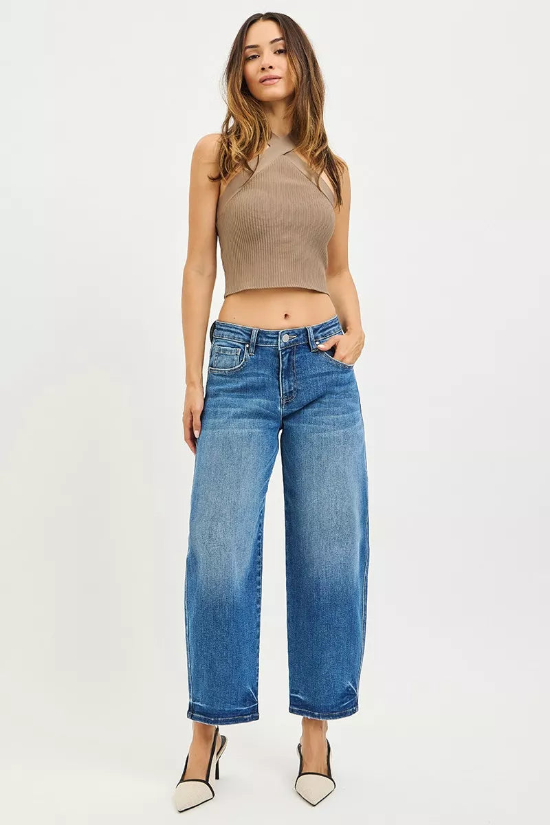 RISEN Slouchy Cropped Barrel Jeans on Simply Obsessed