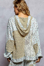 POL Balloon Sleeve Lace Floral Knit Jacket on Simply Obsessed