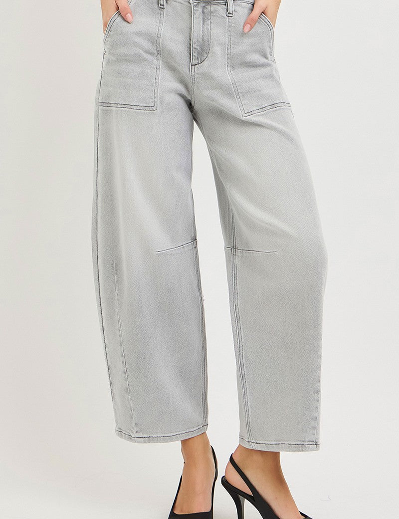 RISEN Slouchy Cropped Barrel Jeans on Simply Obsessed