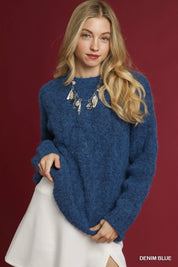 Umgee Cable Knit Cozy Sweater on Simply Obsessed