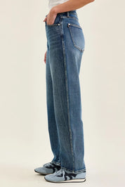 JUDY BLUE High Waist R.m. "Marlow" Arc Dk Time Weathered Indigo Jeans on Simply Obsessed