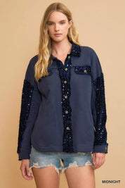 UMGEE Sequined French Terry Jacket on Simply Obsessed