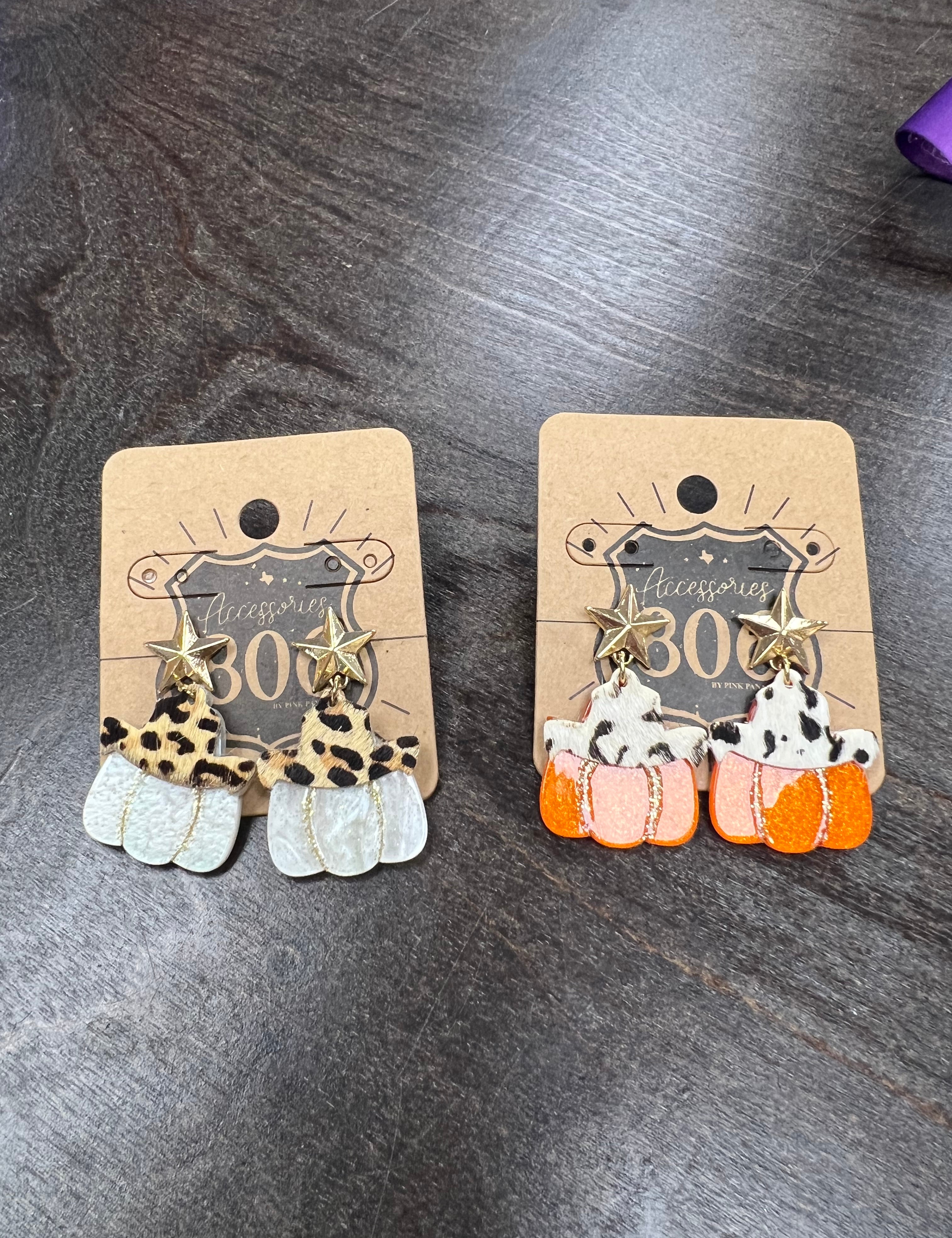 PINK PANACHE Howdy Pumpkin Earrings on Simply Obsessed