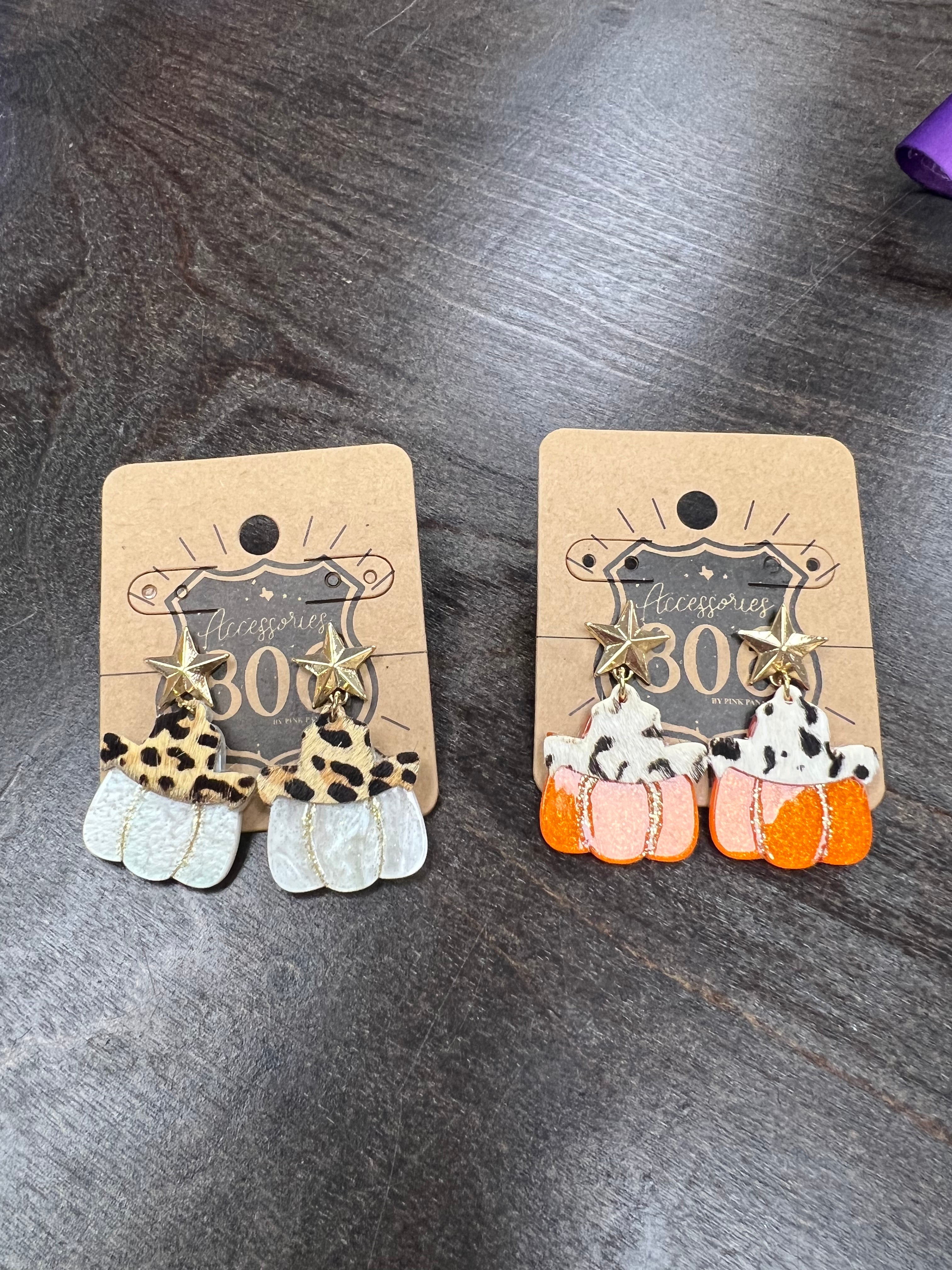 PINK PANACHE Howdy Pumpkin Earrings on Simply Obsessed