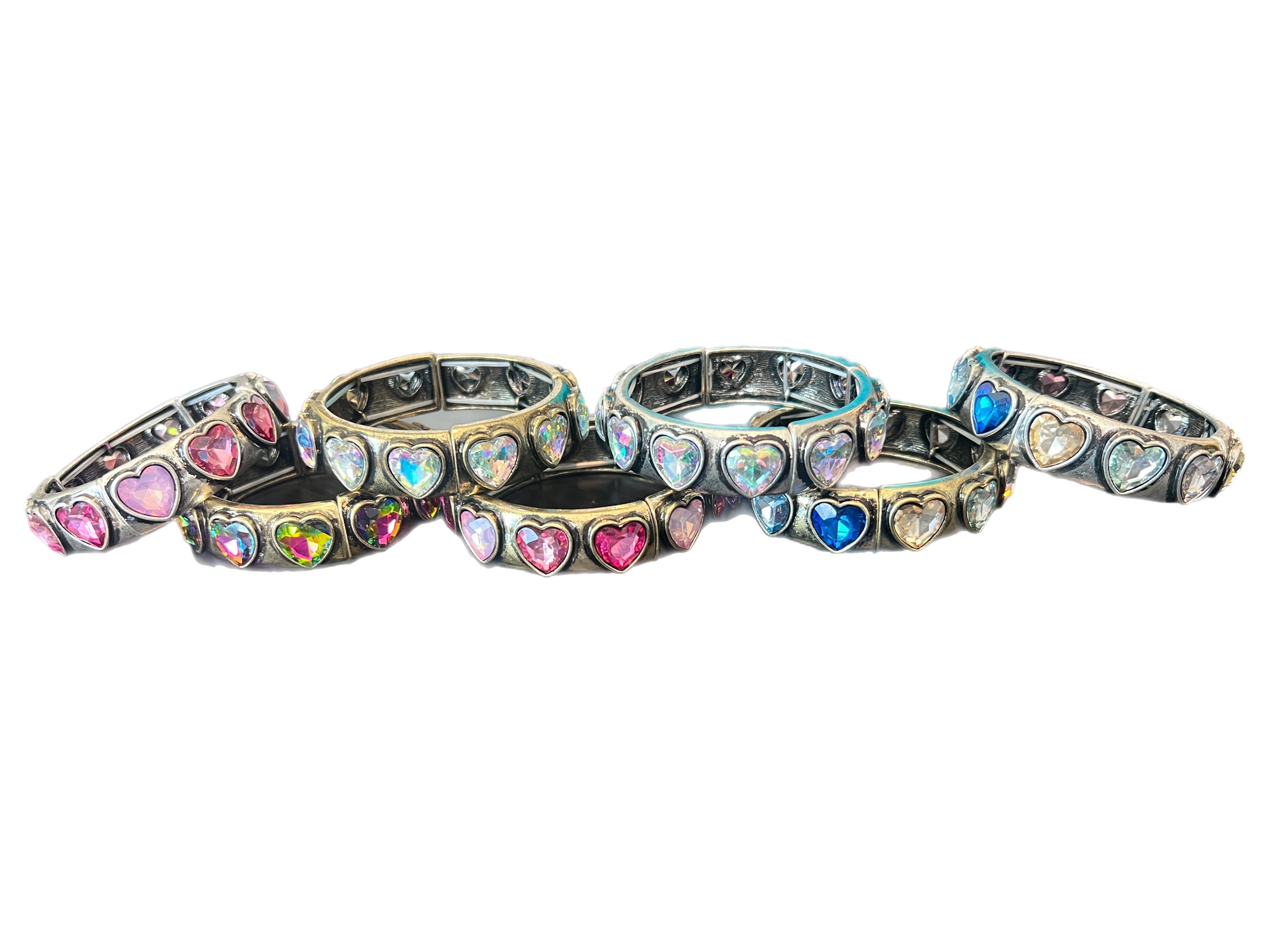 ATG Heart Crystal Stretch Bracelets
