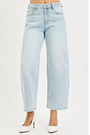 RISEN High Rise Crop Barrel Jeans on Simply Obsessed