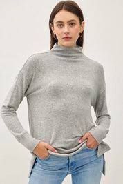 BE COOL Side Slit Mock Neck Long Sleeve Tunic Top. **FALL DEBUT SALE** on Simply Obsessed
