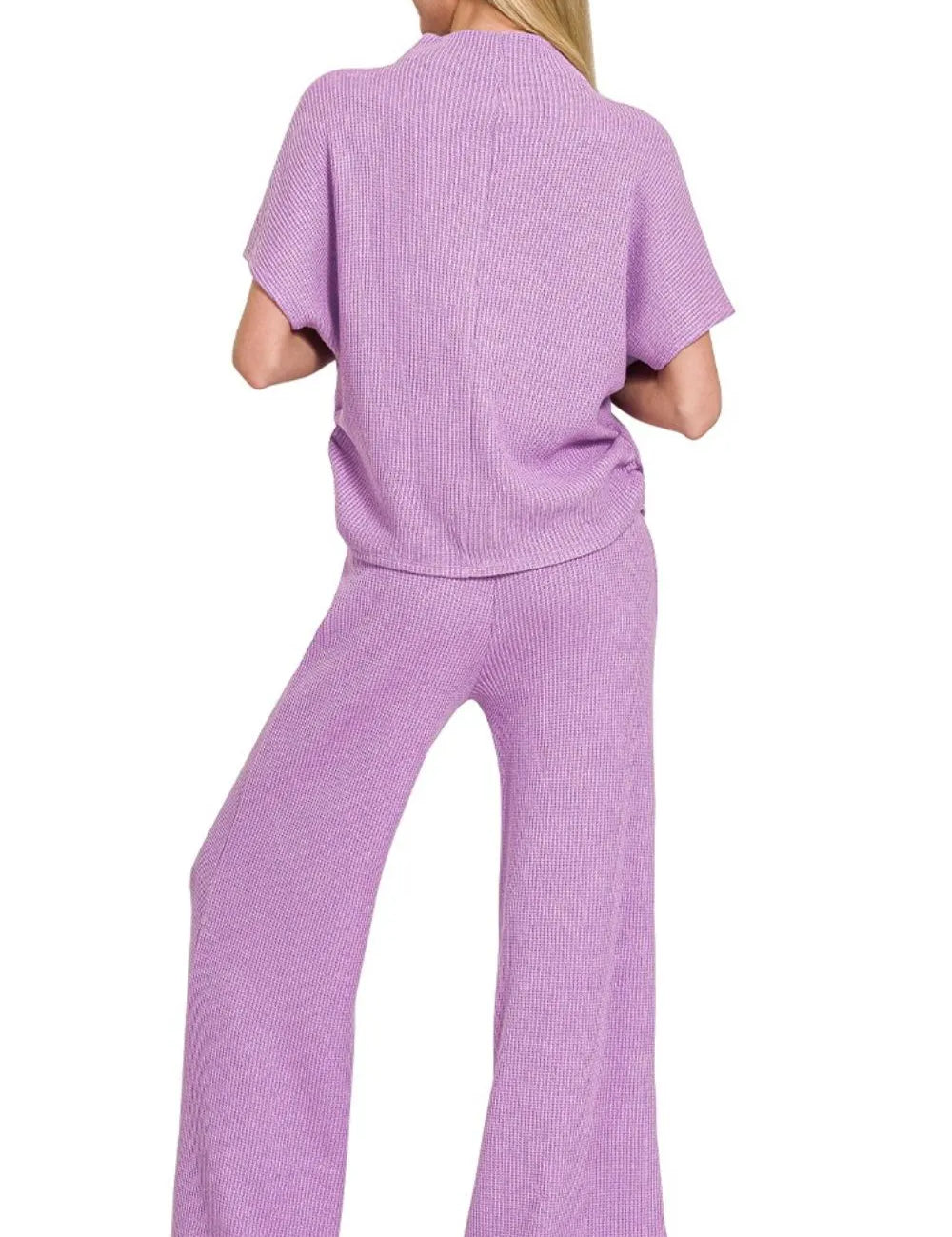 ZENANA Sweater Mock Neck Top & Long Pants Set on Simply Obsessed