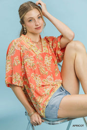 UMGEE Apricot Floral Boho Blouse **DEBUT SALE** on Simply Obsessed