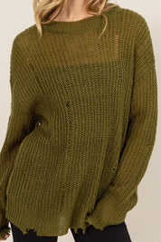 HYFVE Distressed Long Sleeve Knit Top. **FALL DEBUT SALE** on Simply Obsessed