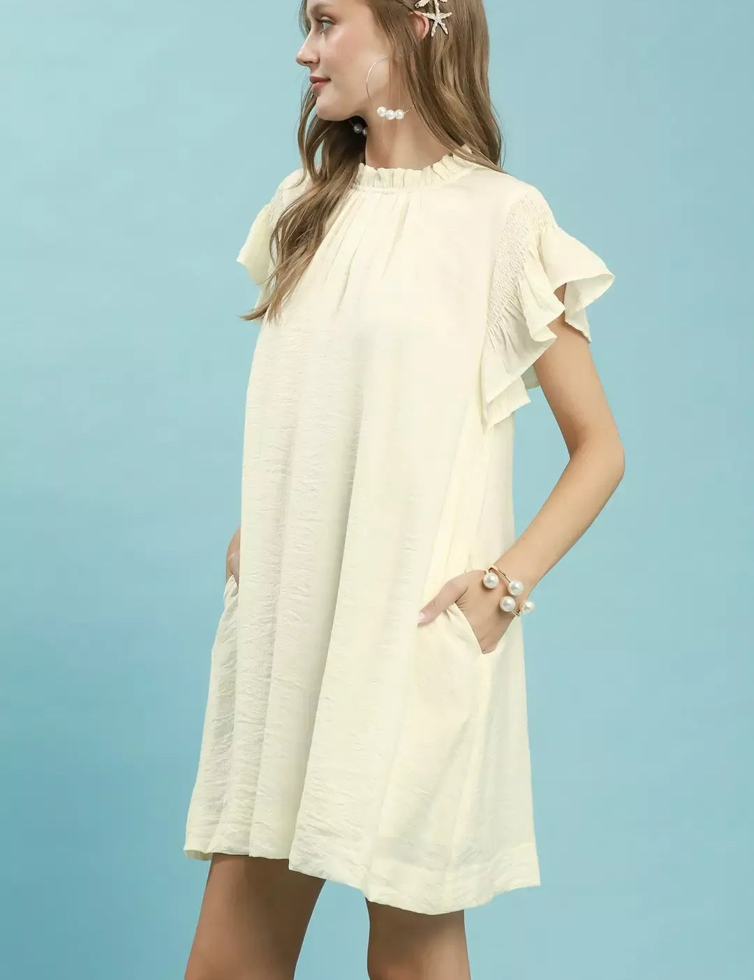 UMGEE Ruffle Flutter Sleeve Dress on Simply Obsessed