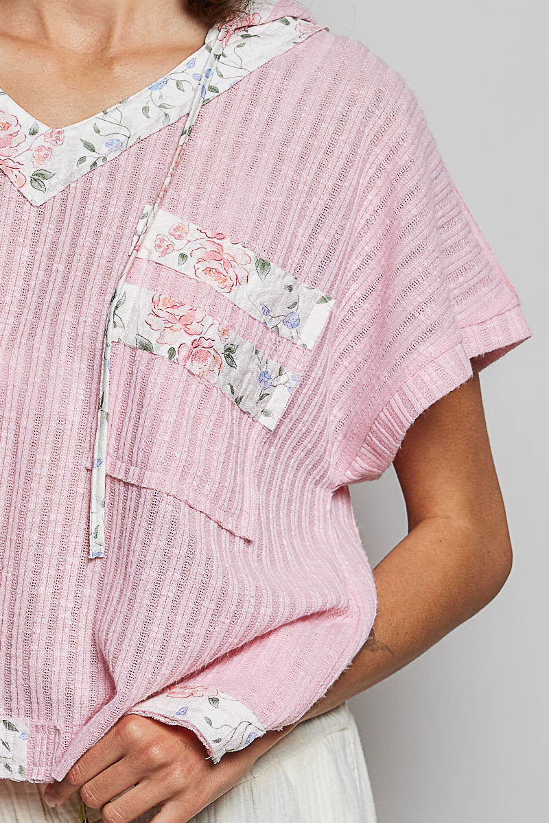 POL Short Sleeve Hooded Top with Back-Open Detail. **SALE** on Simply Obsessed