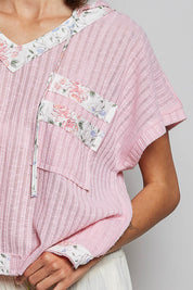 POL Short Sleeve Hooded Top with Back-Open Detail. **SALE** on Simply Obsessed