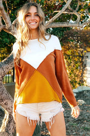 BIBI Color Block Geometric Sweater on Simply Obsessed