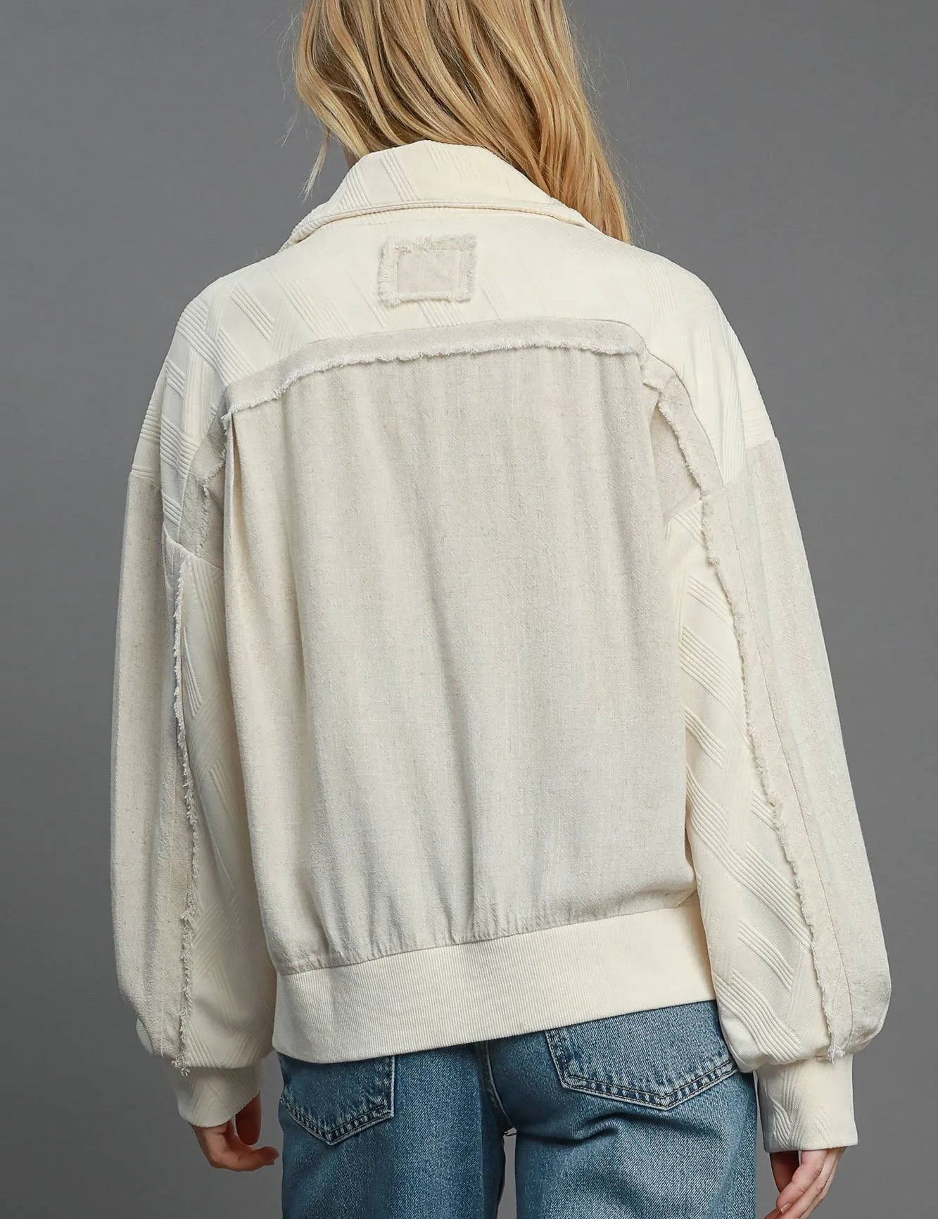 Umgee Two-Way Jacquard Zip-Up Jacket on Simply Obsessed