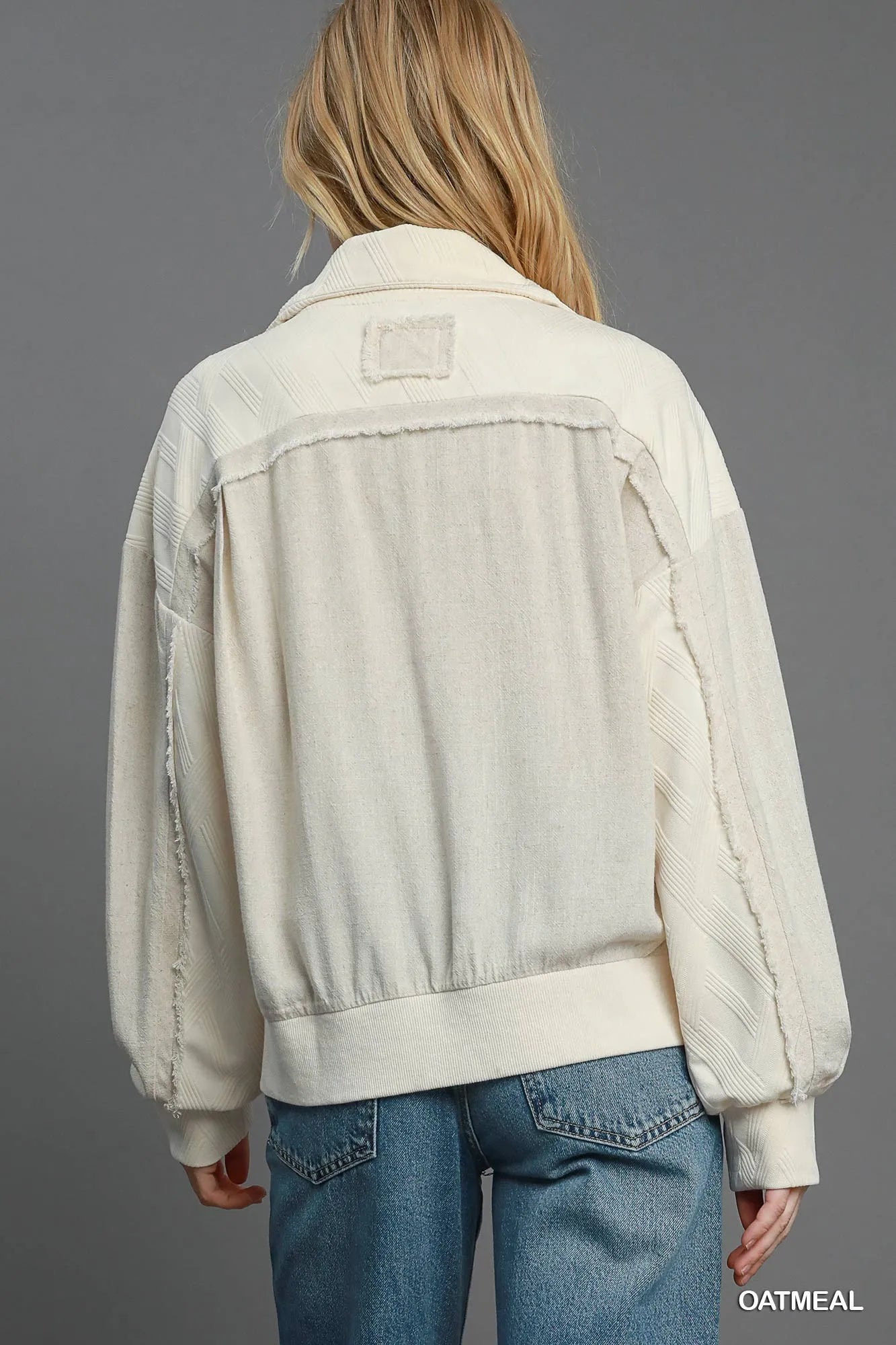 Umgee Two-Way Jacquard Zip-Up Jacket on Simply Obsessed