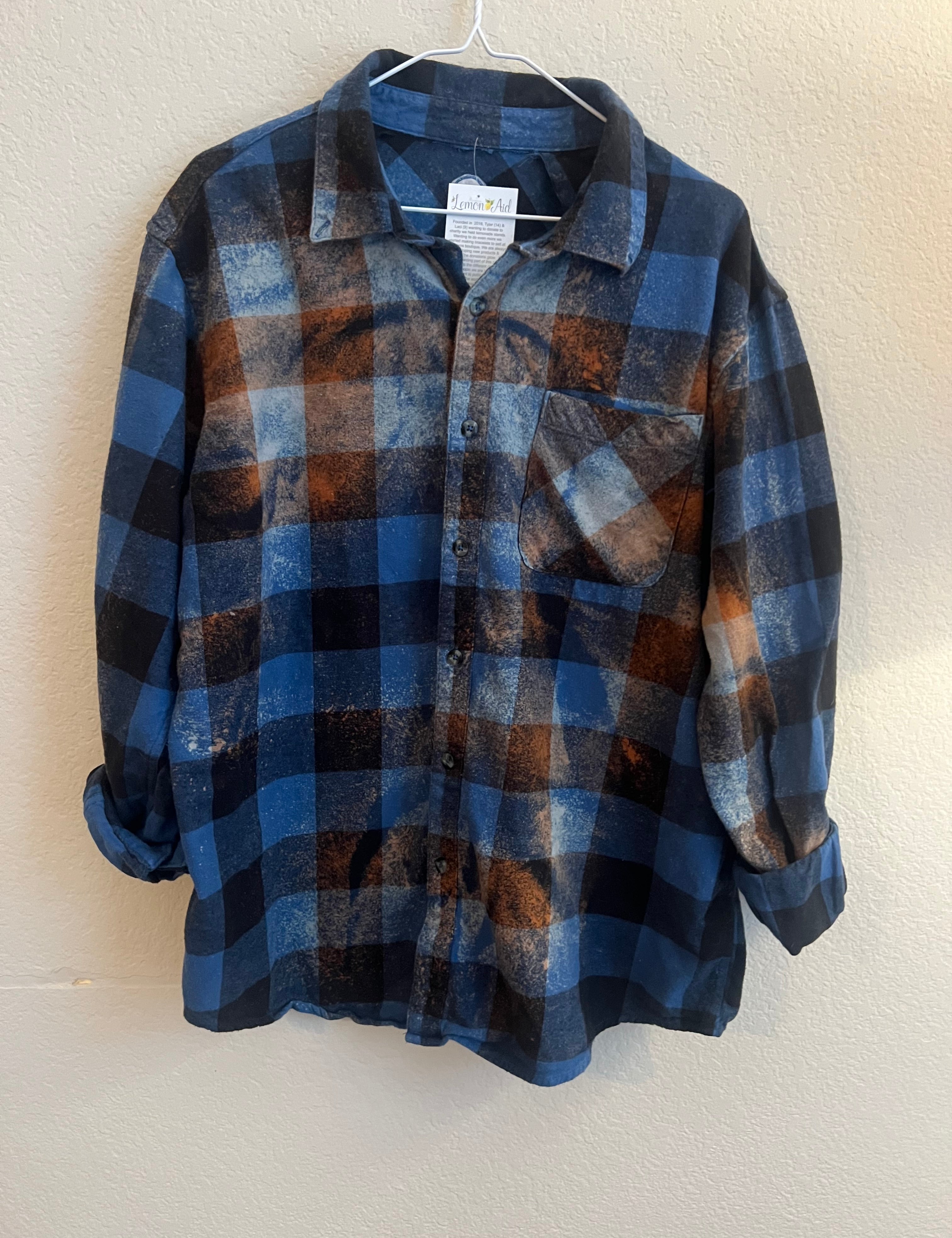 Malibu Hippie #202 LARGE Bleached Blue Flannel on Simply Obsessed