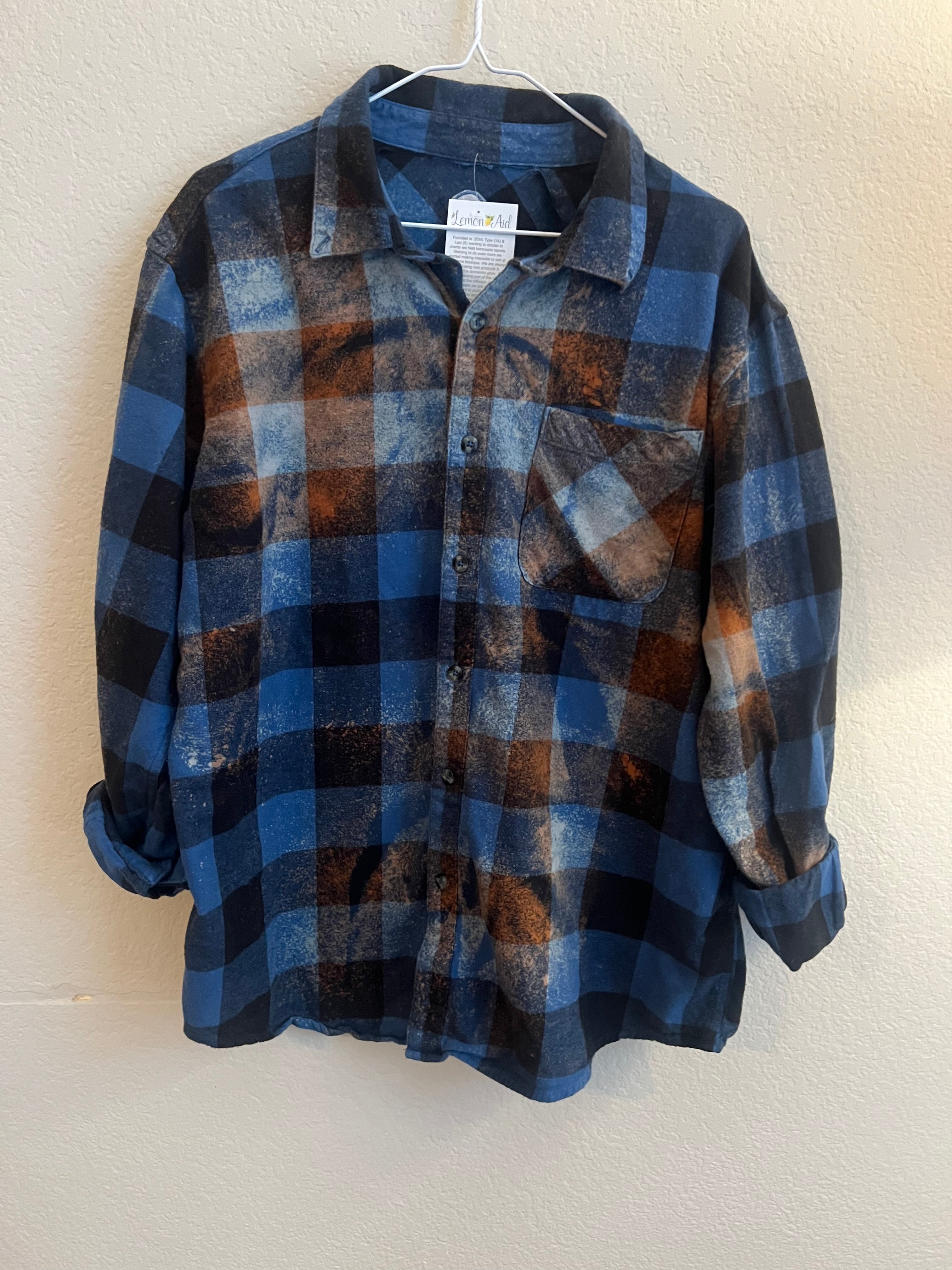 Malibu Hippie #202 LARGE Bleached Blue Flannel on Simply Obsessed