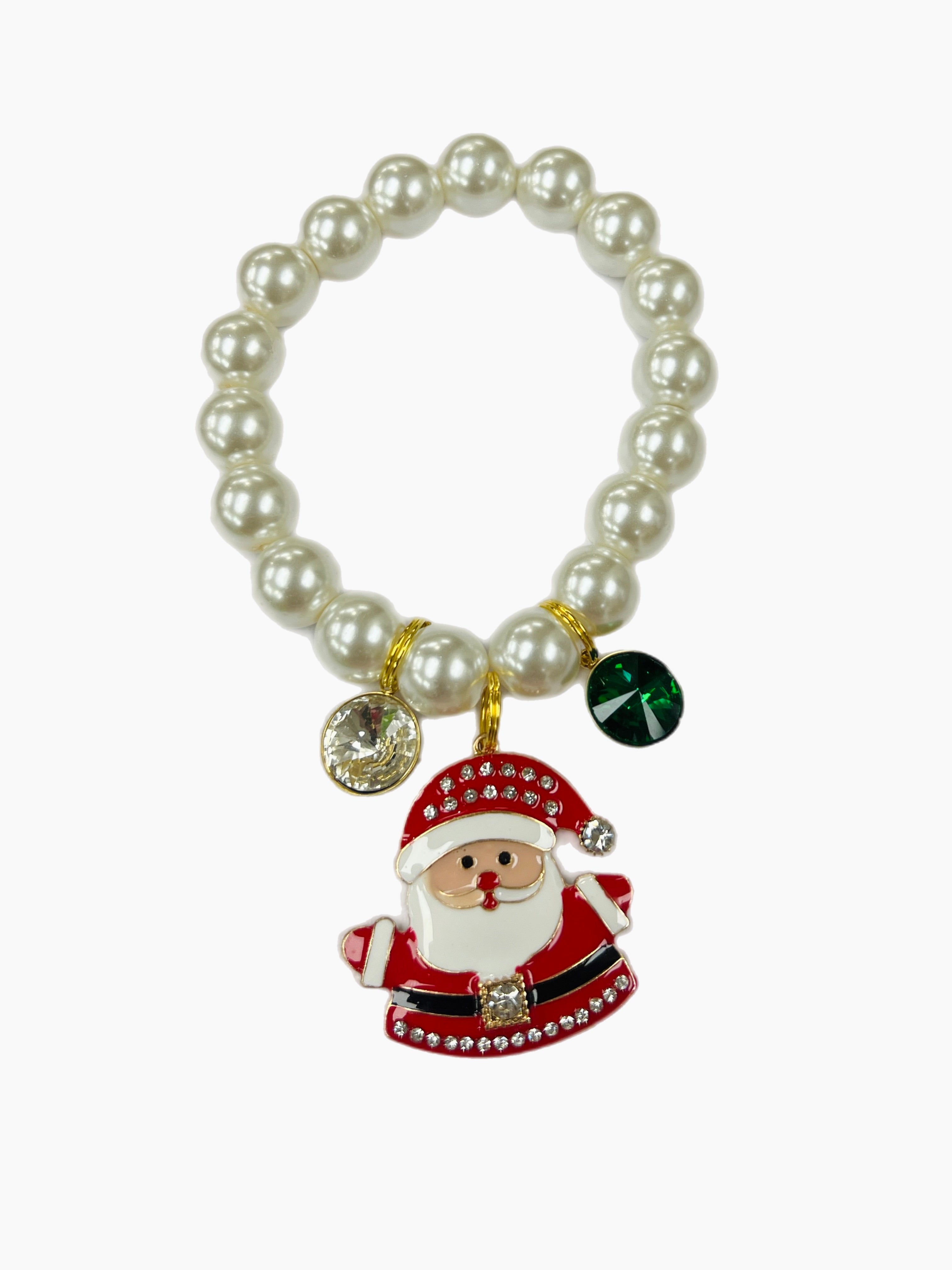 ATG Pearl Triple Charm Stretch Bracelet