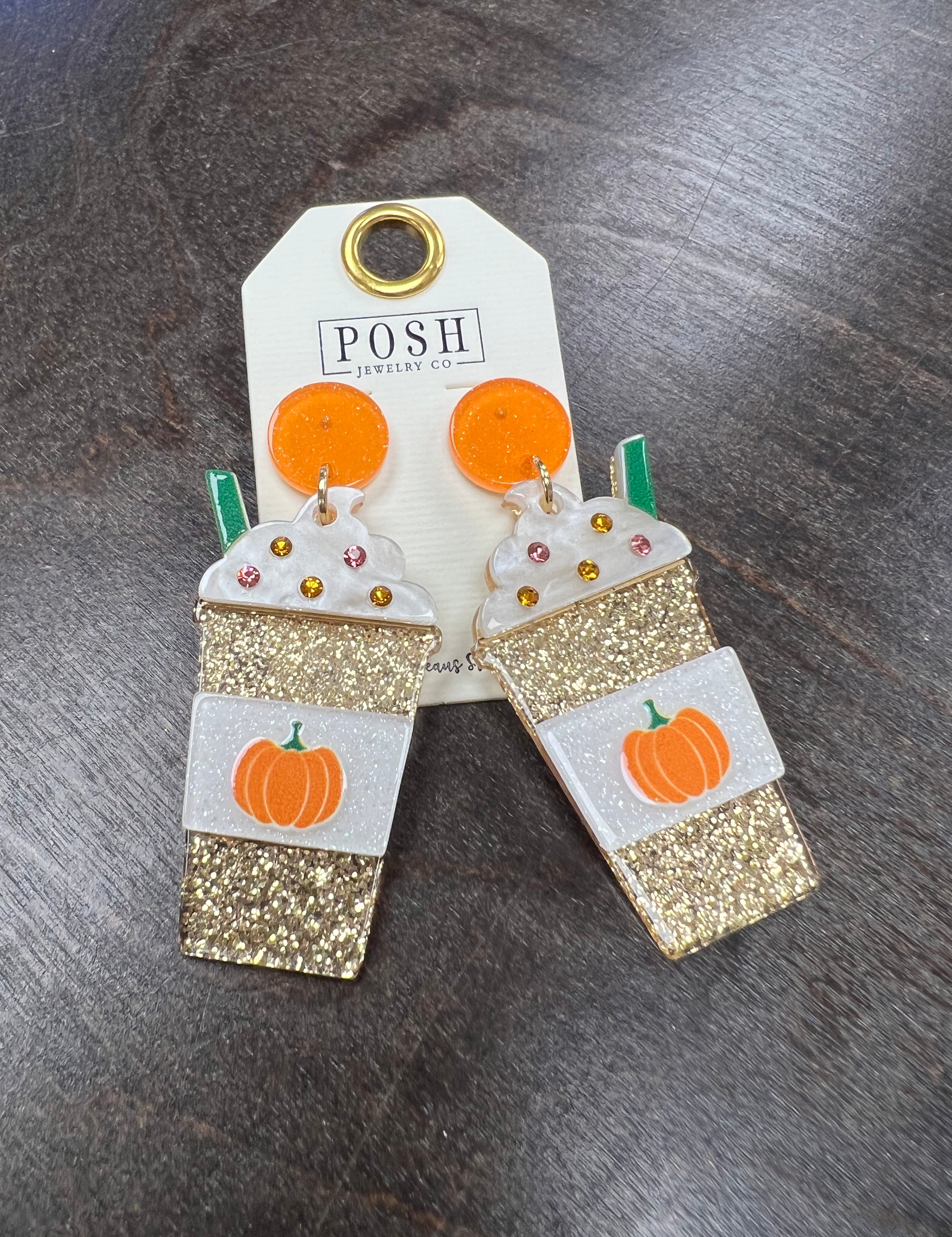 PINK PANACHE Pumpkin Latte Earrings on Simply Obsessed