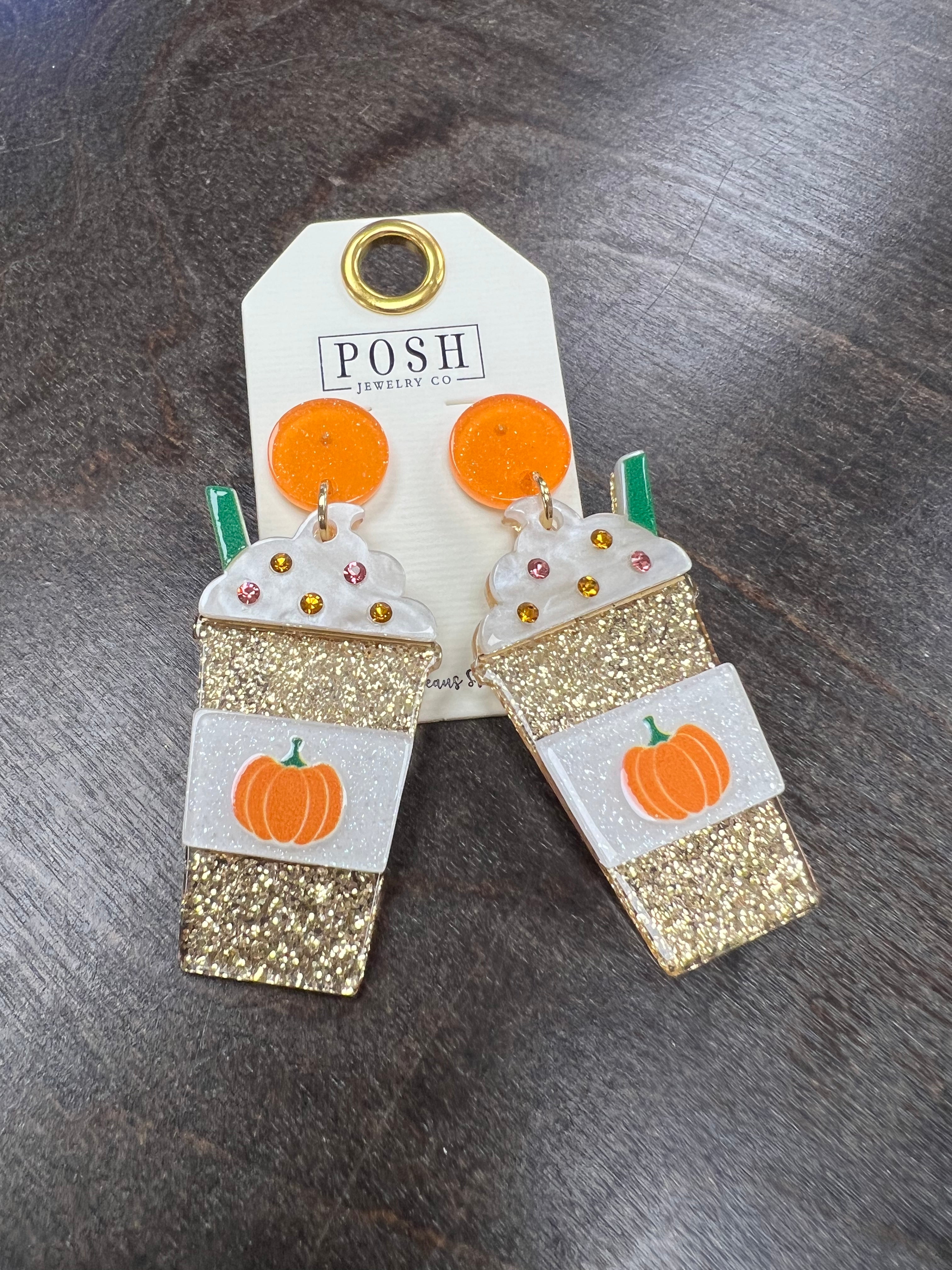 PINK PANACHE Pumpkin Latte Earrings on Simply Obsessed