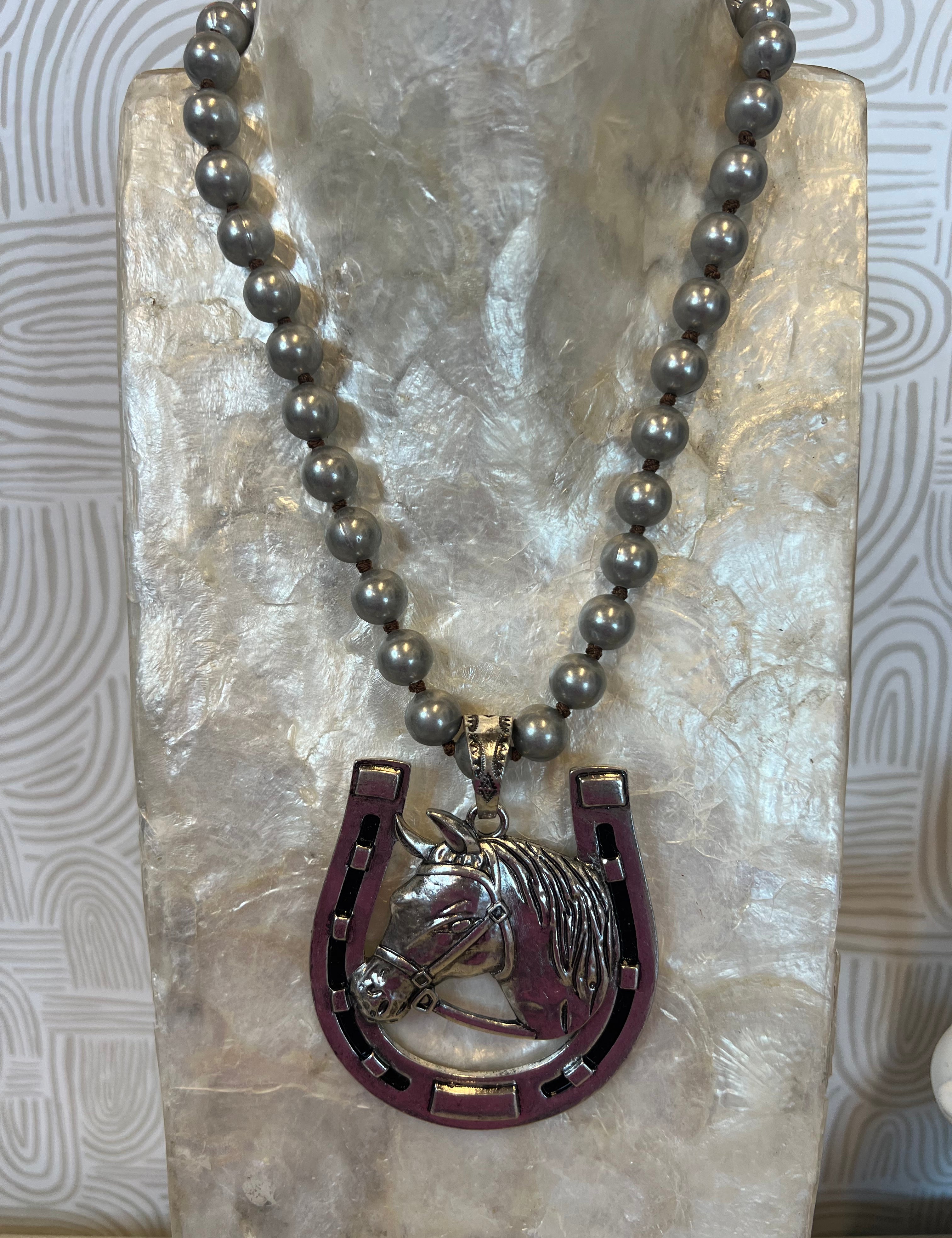 JEWELRY SALE Horseshoe On Navajo Pearl Necklace on Simply Obsessed