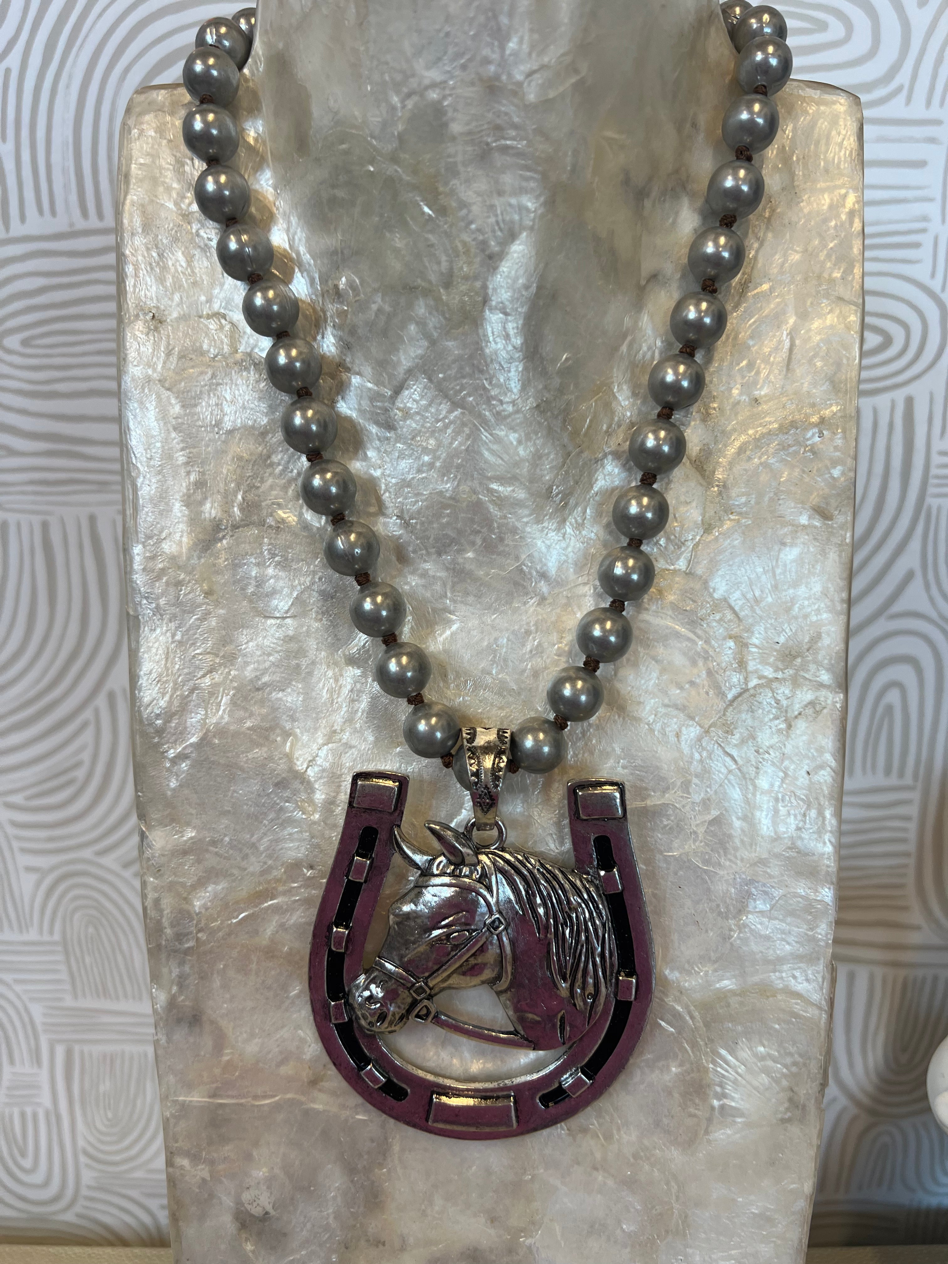 JEWELRY SALE Horseshoe On Navajo Pearl Necklace on Simply Obsessed