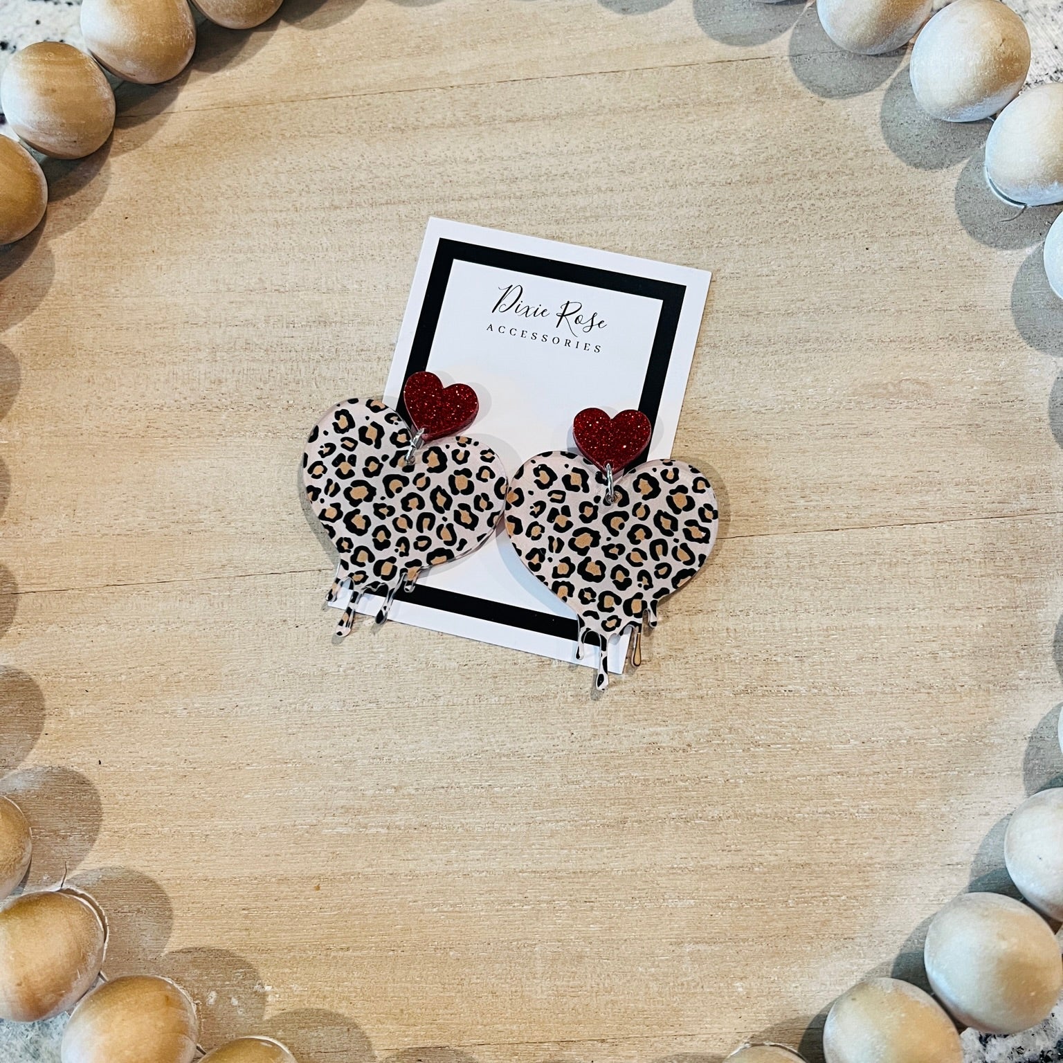 DIXIE ROSE Leopard Melting Heart Earrings on Simply Obsessed