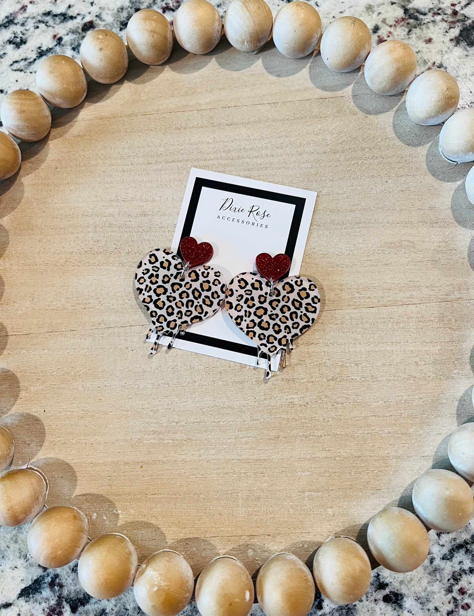 DIXIE ROSE Leopard Melting Heart Earrings on Simply Obsessed
