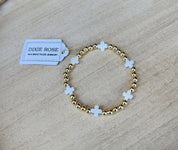 DIXIE ROSE 14K Gold Filled Pearl Cross Bracelet