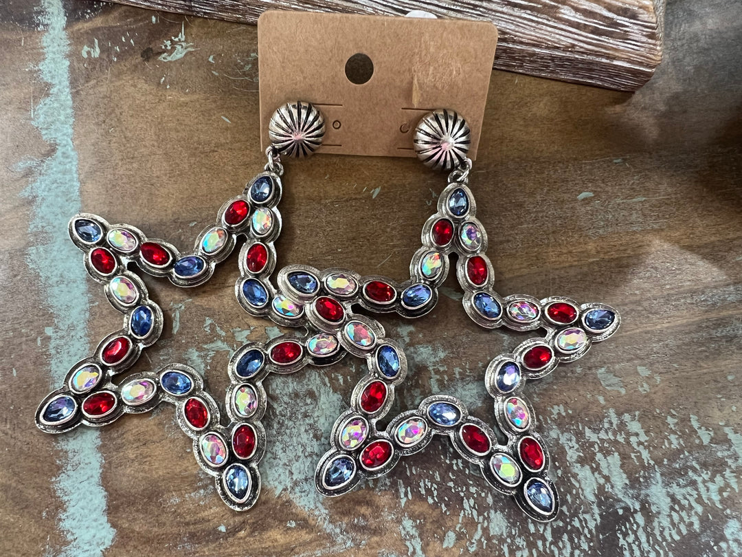 ATG Patriotic Star Bling Earrings on Simply Obsessed