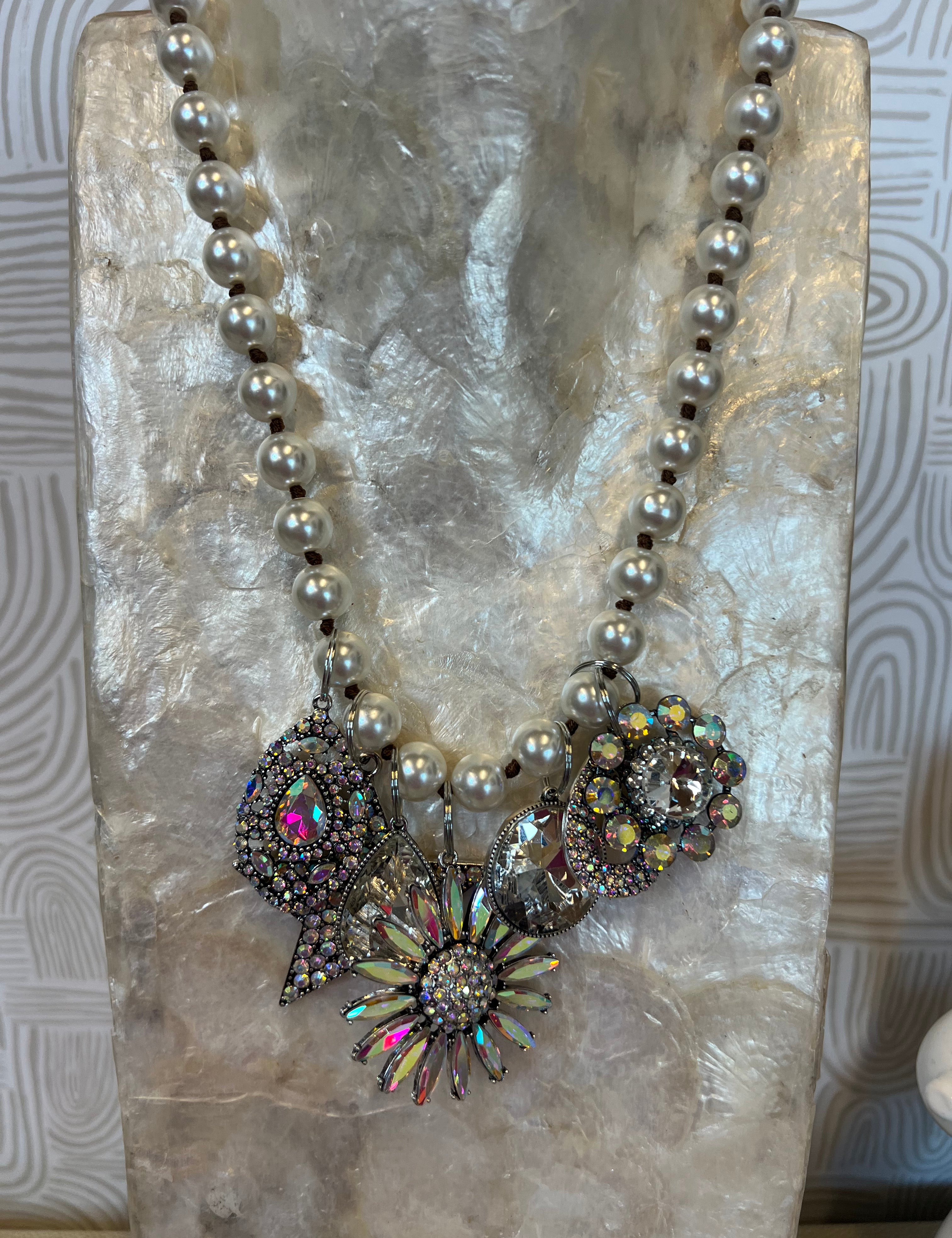 JEWELRY SALE 7 Charm Pearl Necklace on Simply Obsessed