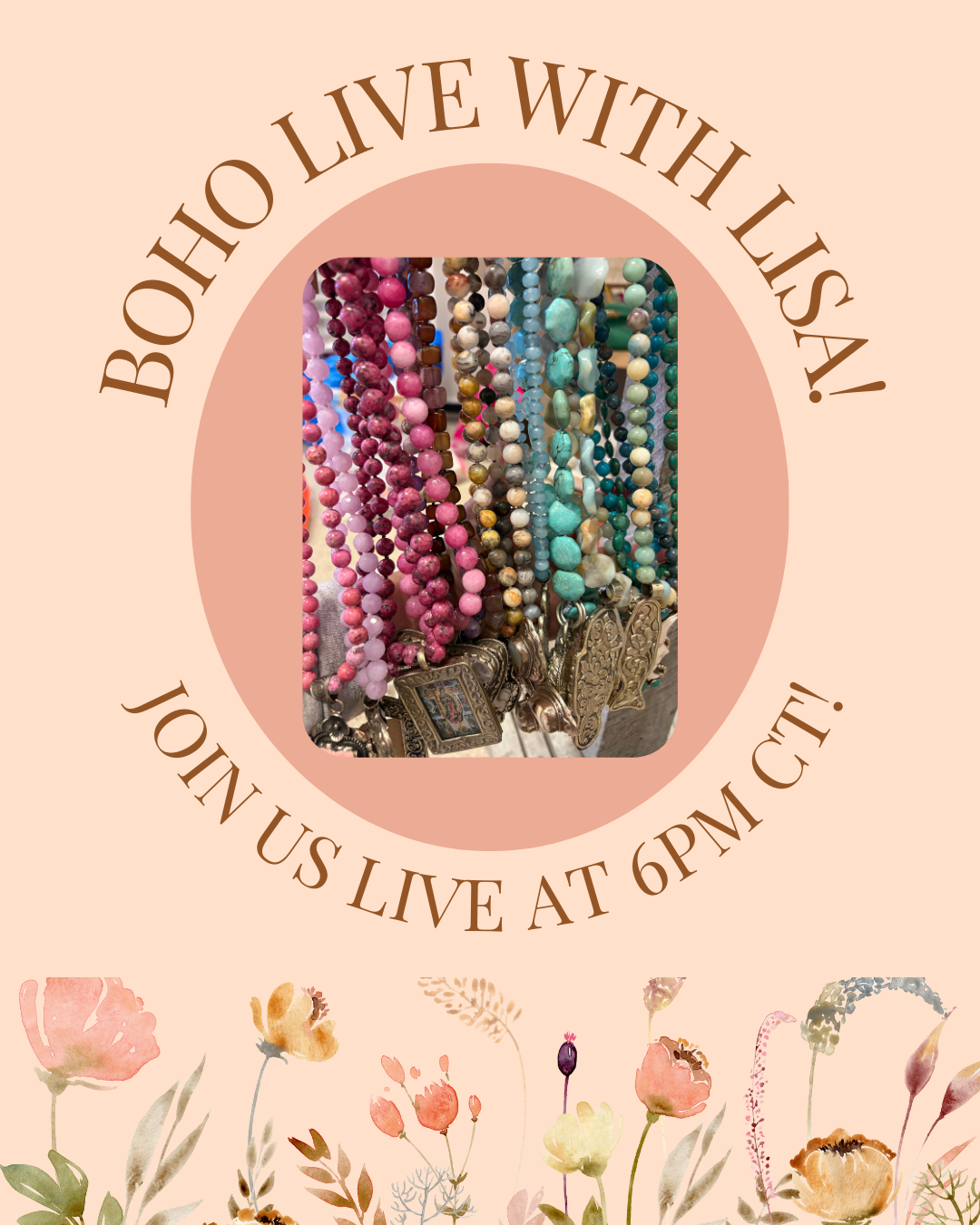 BOHO LIVE W/ LISA @ 6PM CT!