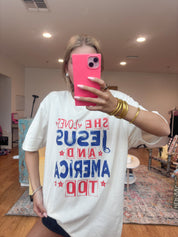 T-SHIRT JUNKIE She Loves Jesus + America on Simply Obsessed